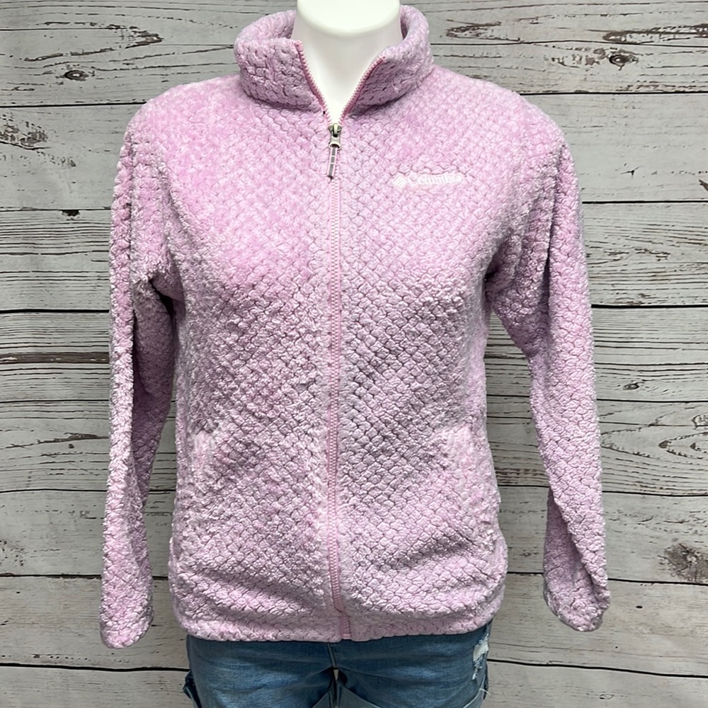 Pink zip up fleece jacket